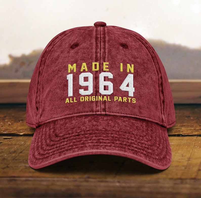 60th Birthday gift Vintage Embroidered Hat for 60th Birthday Born In 1966 Cotton Twill Cap
