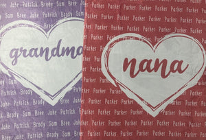 Name in Heart Blanket | Personalized Gift with Names & Color of Your Choice | Personalized Name Blanket, Mothers Day Gifts, Christmas Gift