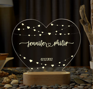 Personalized Night Light for Couples, Romantic Couple Gifts, Anniversary Gifts, Engagement Gifts, Custom Night Light, Couple Wedding Gift