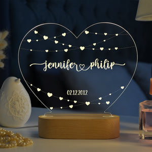 Personalized Night Light for Couples, Romantic Couple Gifts, Anniversary Gifts, Engagement Gifts, Custom Night Light, Couple Wedding Gift