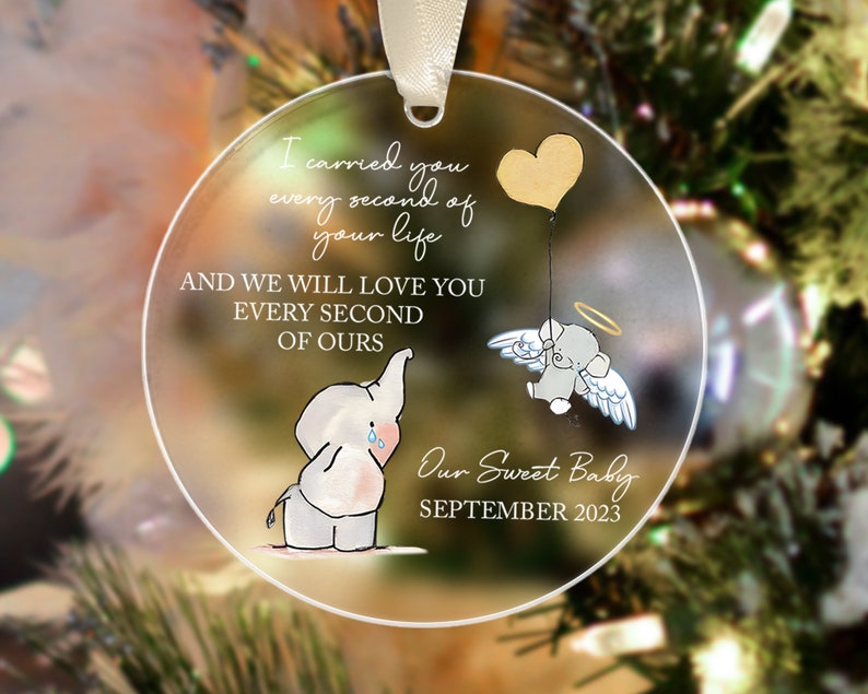 Personalized Baby Memorial Acrylic Ornament, Sympathy Gift, Miscarriage Ornament, Infant Loss, Stillbirth Keepsake, Custom Baby Miscarriage Gift