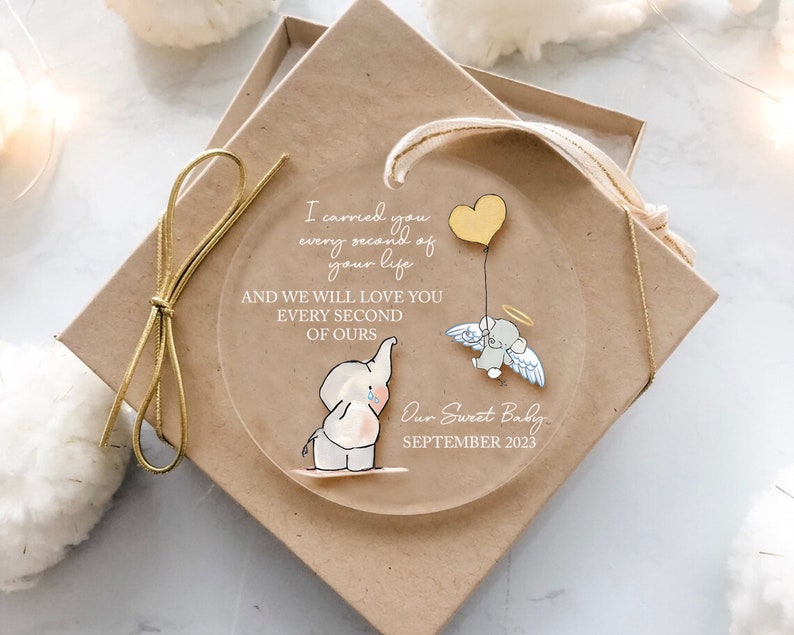 Personalized Baby Memorial Acrylic Ornament, Sympathy Gift, Miscarriage Ornament, Infant Loss, Stillbirth Keepsake, Custom Baby Miscarriage Gift