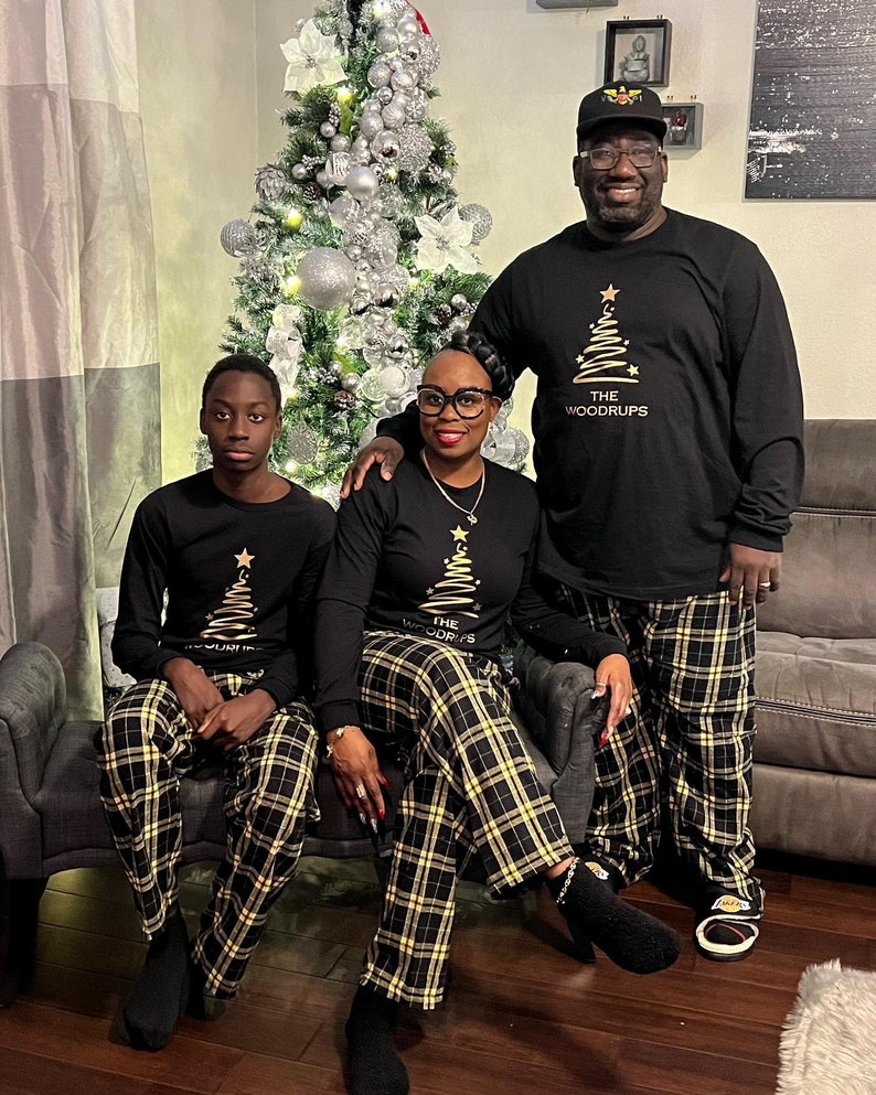 Christmas Tree Pajamas, Personalized Family Pjs, Matching Family Pajamas, Xmas sleepwear, Merry Christmas 2025
