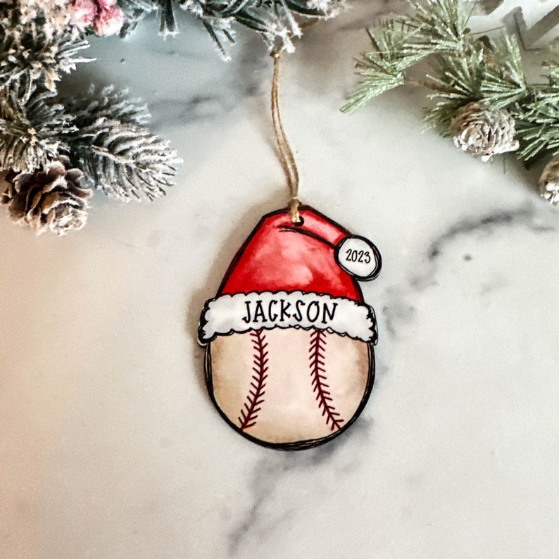 Baseball Christmas Ornament, Baseball Ornament, 2024 Ornament, 2024 Baseball Ornament, Personalized Baseball Ornament, Baseball Mom Gift