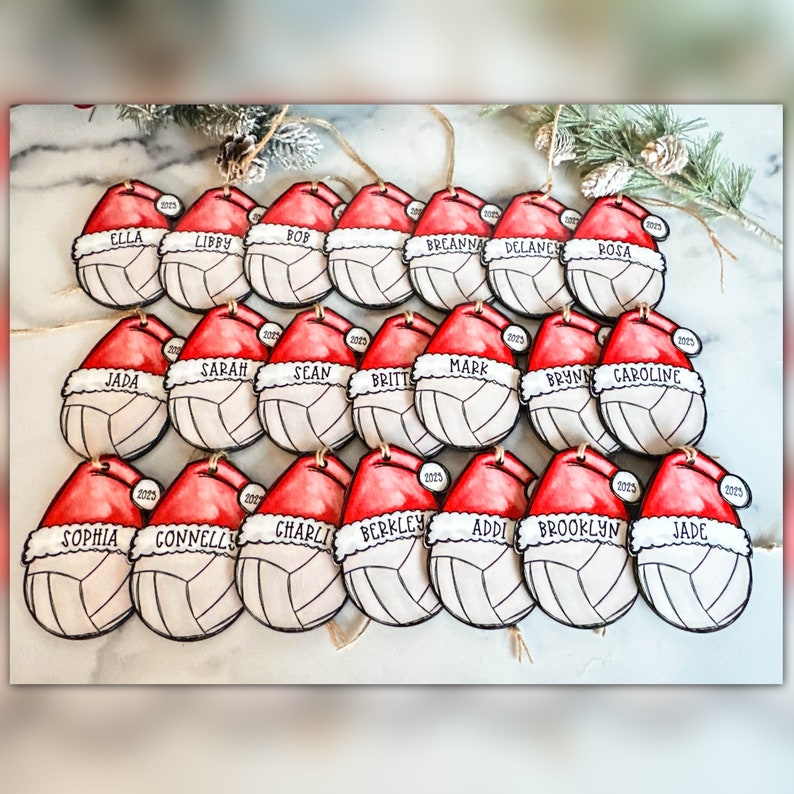 Volleyball Christmas Ornament, 2024 Volleyball Ornament Personalized, 2024 Christmas Ornament, Personalized Ornament, Volleyball Coach Gift