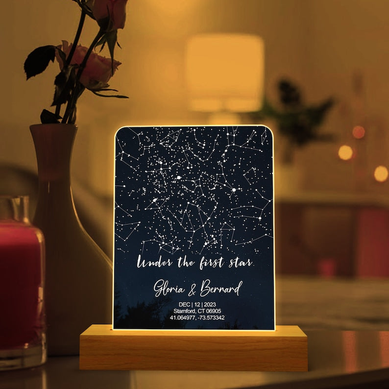 Custom star map by date night light-The night we met star map night lights-Custom couples gift-Personalized anniversary gift for Her & Him