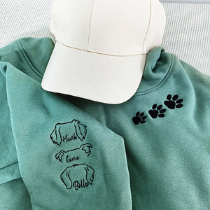 Custom Embroidered Pet Sweatshirts, Pet Lover Gifts, Embroidered With Dog Ear Outline