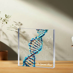 Personalized DNA Custom Shape Acrylic Blocks, Biology Science Gift For Doctor Physician, Microbiology, Biomedical, Pre-med, Chemistry Gift