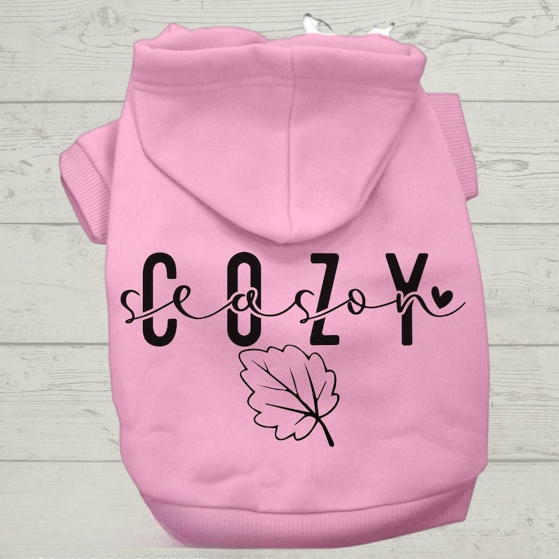 Cozy Season Custom Dog Hoodie, Fall Dog Hoodie, Personalized Dog Clothes, Dog Sweater, Dog Coat, Pet Sweater, Coat for Dog, Winter Dog Coat