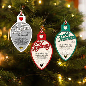 A Teachers Light and Apple ornament, Teacher Christmas Ornament Handmade Christmas Ornament, End of Year Gifts