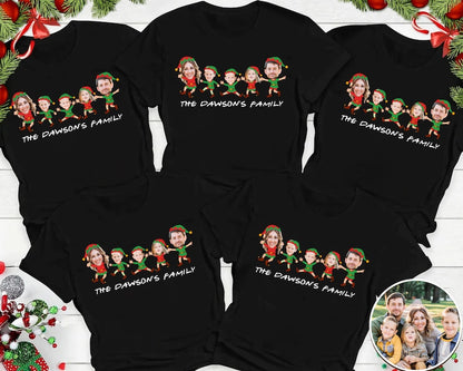 Personalized Photo Family Elf Shirts, Christmas Elf Family 2024 Shirt, Custom Christmas Shirt, Family Matching Shirt, Elf Family Gift