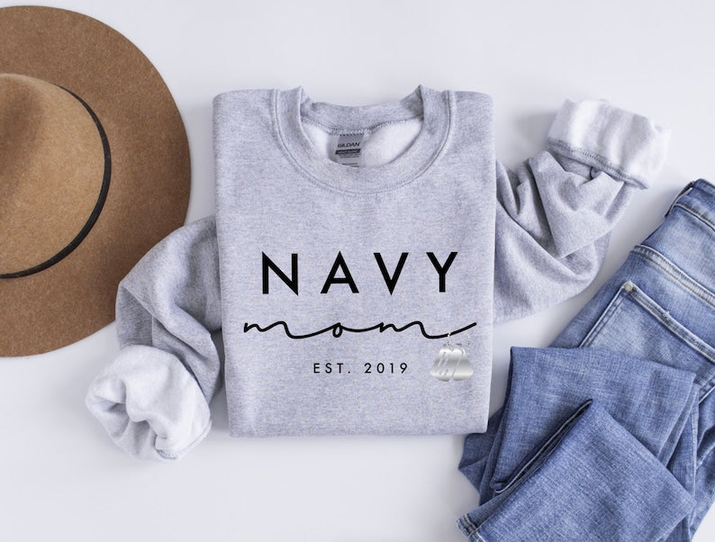 Navy Mom Sweatshirt, Military Mom Sweatshirt, Proud Navy Mom, Navy Mom Shirt, Personalized Navy Mom Sweater