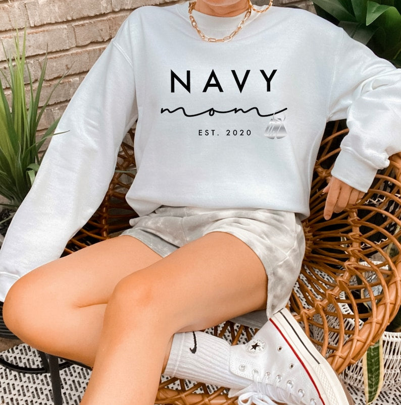 Navy Mom Sweatshirt, Military Mom Sweatshirt, Proud Navy Mom, Navy Mom Shirt, Personalized Navy Mom Sweater