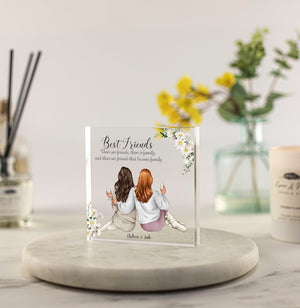 Best Friends that become family Personalised Best Friend Print Gift, Soul Sisters Gift, Christmas Best Friend Gifts, Friendship Gift, Birthday Gift, Acrylic Block