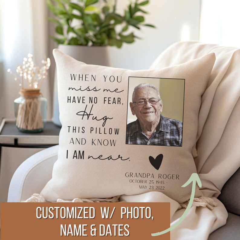 Memorial-Pillow Custom Photo, Sympathy Gift for Loss of Mother, In Loving Memory, Bereavement Gifts, Custom Remembrance Gift, Grief Gifted
