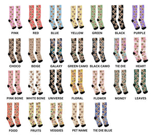 Custom Dog Socks Personalized Pet Face Socks with Any Photos and Text Boxer Bernese Mountain Dachshund Golden All Breed Dog Pet Socks