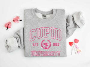 Cupid University Sweatshirt, Cute Valentine's Day Shirt, Funny College Sweatshirt, Love Crewneck Sweatshirt, Cupid Hoodie