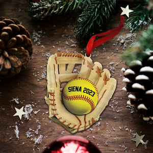 Personalized Softball Ornament, Custom Softball Ornaments, Softball Christmas Ornament, Sports Ornament Personalized, Sport Team Ornament