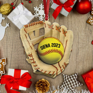 Personalized Softball Ornament, Custom Softball Ornaments, Softball Christmas Ornament, Sports Ornament Personalized, Sport Team Ornament