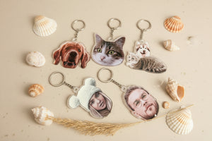 Custom Photo Keychain, Personalized Pet Portrait Keyring, Custom Acrylic Charm, Full-Color Logo Printing Ornaments, Christmas Gift For Her