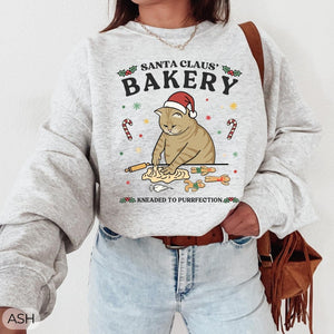 Ugly Christmas Cat Sweater, Santa Claus Bakery, Funny Xmas Gift, Cat Owner Gift, Cat Sweatshirt, Cat Mom, Cat Dad, Cat Gifts, Christmas Gift il_794xN.5603714949_aj6q_aa6bfb0b-769a-4654-9fda-5278128ff60f.jpg