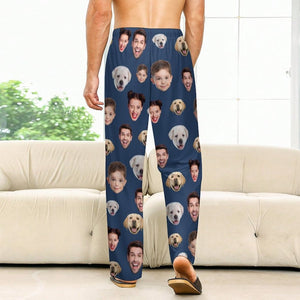 Custom Photo Pajama Pants,Personalized Pajama Trousers for Men Women,Custom Pet Face Picture Family Pajama Pants,Birthday Gifts