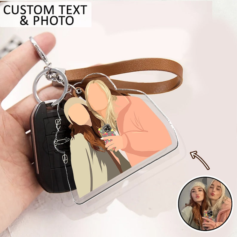 Personalized Best Friends Photo Keychain, Custom Portrait Keychain, Galentine Day Gift For Best Friends, Gift for Besties, Sister Gifts il_794xN.5608702920_p4qb.jpg