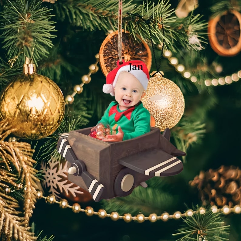 Cute Baby Ornaments - Customized Face Names - Christmas Ornaments -Newborn First Christmas -Baby Photos Christmas Ornaments -Christmas Gifts