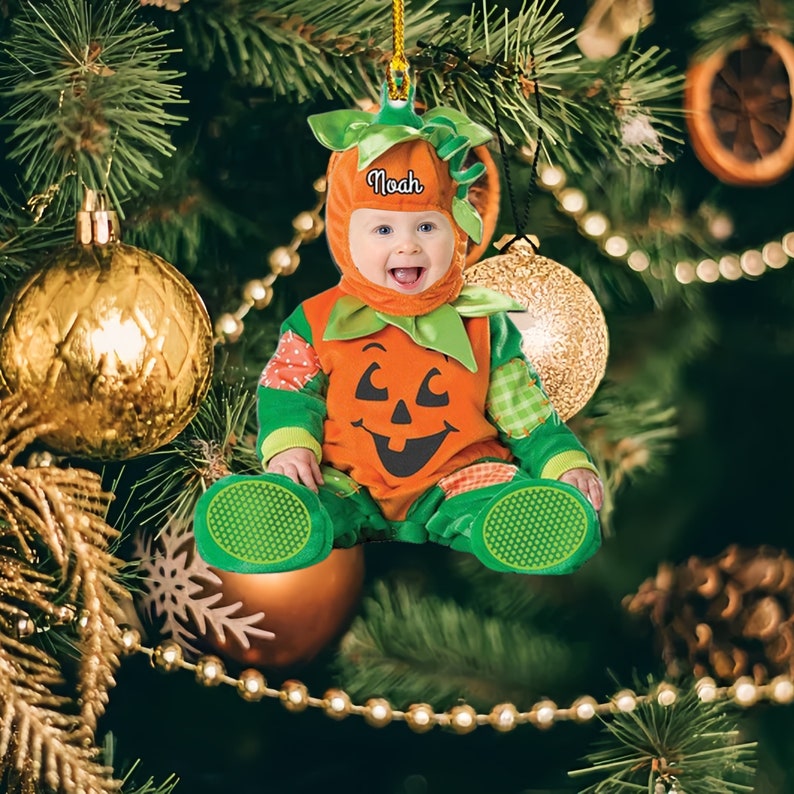 Cute Baby Ornaments - Customized Face Names - Christmas Ornaments -Newborn First Christmas -Baby Photos Christmas Ornaments -Christmas Gifts