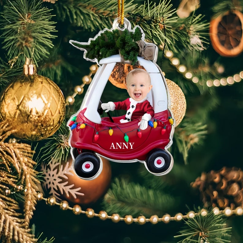 Cute Baby Ornaments - Customized Face Names - Christmas Ornaments -Newborn First Christmas -Baby Photos Christmas Ornaments -Christmas Gifts