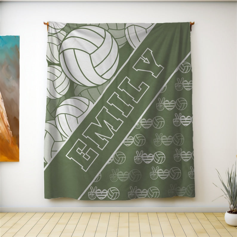 Personalized Volleyball Blanket, Custom Name Sports Volleyball Blanket for Girl Boy, Gift Idea for Volleyball Player, Birthday Gift for Girl