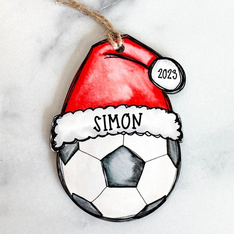 Soccer Christmas Ornament, Soccer Ornament, 2024 Soccer Ball Ornament, Personalized Soccer Ornament, Soccer Mom Gift Idea, Soccer Dad Gift