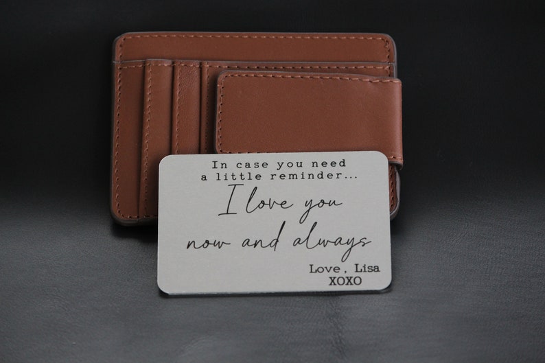 Father's Day Gift, Photo Wallet Metal Card, Personalized Handwritten Wallet Metal Insert, Anniversary, Wedding Gift, Grandfather, Papa