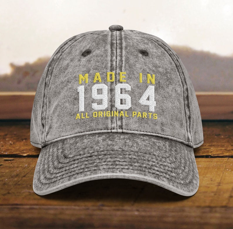 60th Birthday gift Vintage Embroidered Hat for 60th Birthday Born In 1966 Cotton Twill Cap