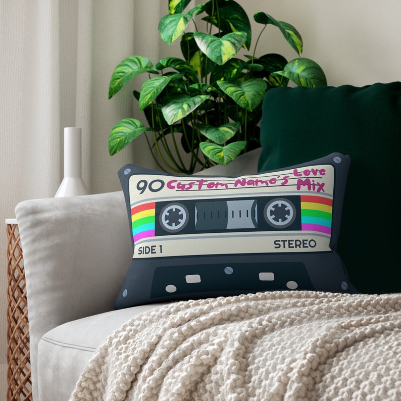 Personalized Girlfriend Gift, Custom Boyfriend Gift, Cassette Mix Tape Pillow