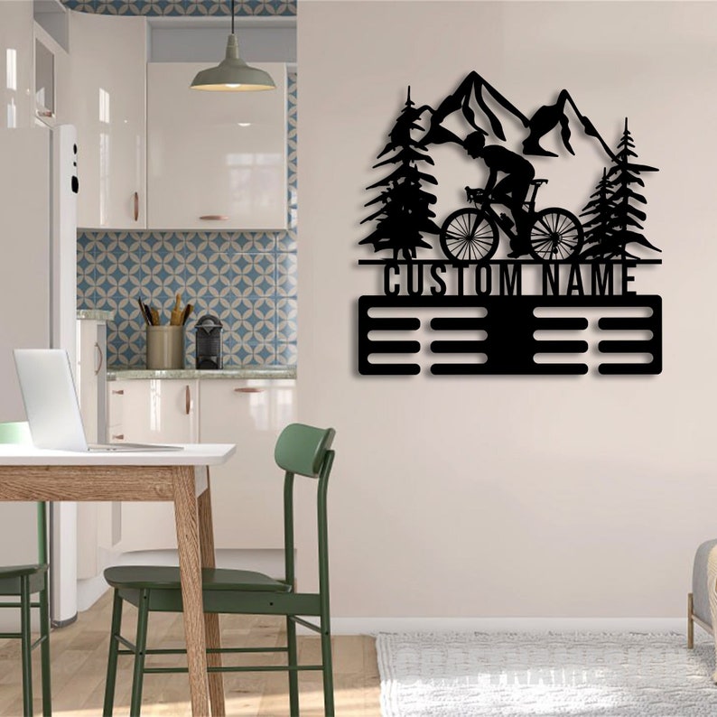 Custom Metal Boy Cycling Medal Hanger Wall Art Light, Cycling Player Medal Holder, Medal Display Awards Sign, Cycling Wall Hanger Gifts