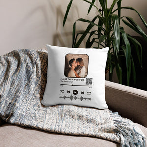 Personalized Photo Music Pillow, Scanable Song Code, Custom Cushion Cover, Couple Gift