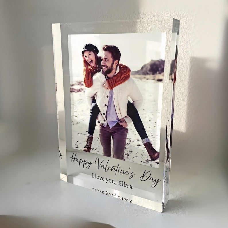 Custom Acrylic Photo Gift - Personalised Valentine's Day Gift for Him/Her, Anniversary Photo Keepsake, Christmas, Wedding Gift for Couples