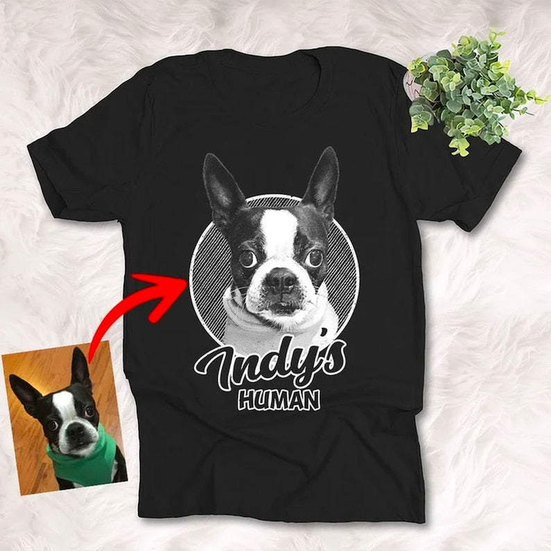 Personalized Dog Dad With Dog Face Photo On Shirt