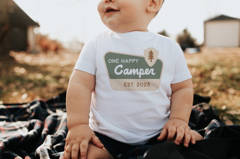 One Happy Camper Shirt, First Birthday Shirt, Camping 1st Birthday Outfit, One Happy Camper Matching Family Tees, Camp Mommy and Me Shirts