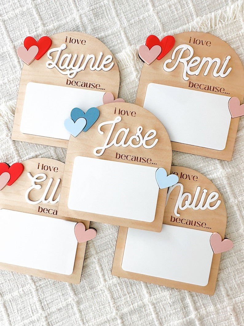 I Love You Because, Valentines Day Gift, Valentines Basket Stuffer, Valentines Day, Personalized Gift, For Him, For Her, For Kids, For Mom