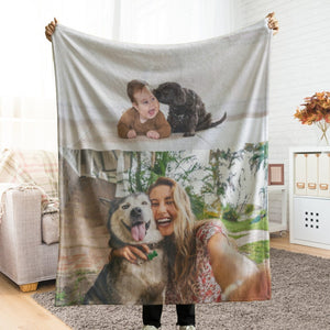 Customizable Photo Blanket, Photo Collage Gifts for him or her, Family & Friends Custom Gifts, Special Memory Keepsake for Wedding, Birthday