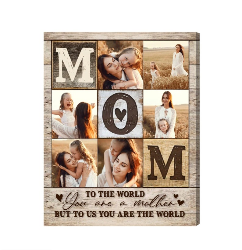 Personalized Gifts For Mom Photo Collage Canvas, Gift For Wife From Husband, Mom Birthday Gifts, Christmas Gifts For Mom From Daughter Son