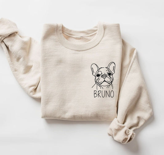 Custom French Bulldog Sweatshirt | Personalized Frenchie Crewneck | Dog Mom Sweater | Bulldog Shirt | Pet Lover Gift | Frenchie Sweatshirt