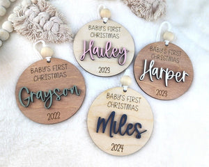 Baby's First Christmas Personalized Ornament | Baby Keepsake | Baby Shower Gift | Baby Name Sign | First Christmas Ornament 2024