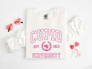 Cupid University Sweatshirt, Cute Valentine's Day Shirt, Funny College Sweatshirt, Love Crewneck Sweatshirt, Cupid Hoodie
