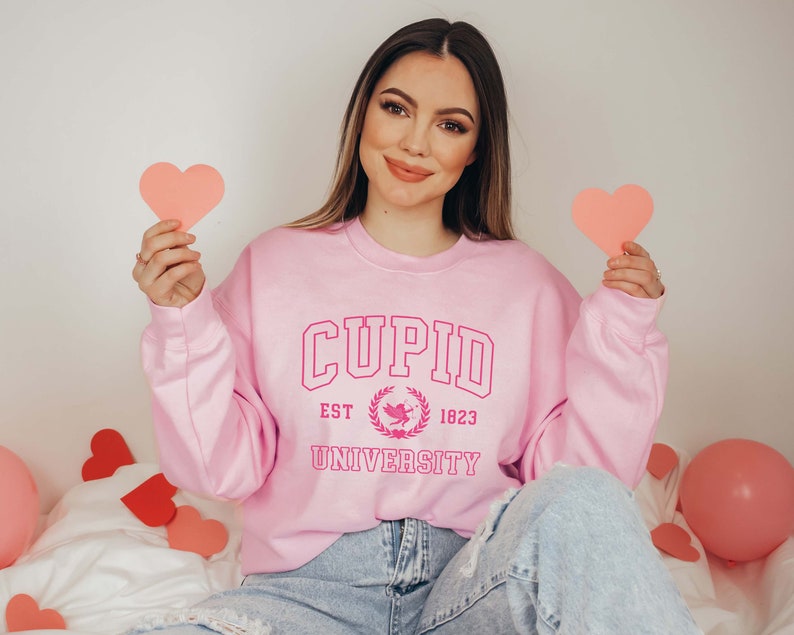 Cupid University Sweatshirt, Cute Valentine's Day Shirt, Funny College Sweatshirt, Love Crewneck Sweatshirt, Cupid Hoodie