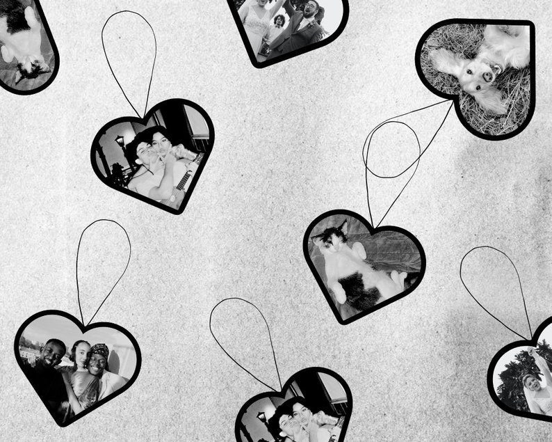 Custom Heart Air Freshener Black & White Ornament, Valentines, Car Accessories, Handmade Gifts, Pop Culture, Car Ornaments, Personalisation. il_794xN.5643660363_ddxs.jpg