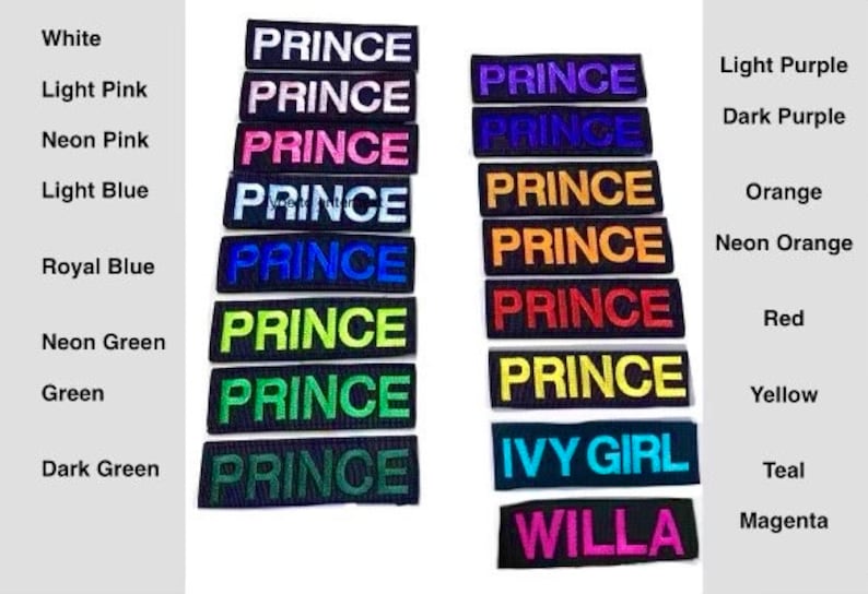 Custom Name and Phone Number Embroidered Patch For Harness or Collar, Patch For Dog/Cat