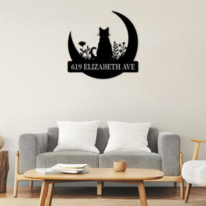 Custom House Number Metal Sign, Personalized Kitten Street Number Metal, Wall Decor Metal Sign, Street Address Plaque Metal